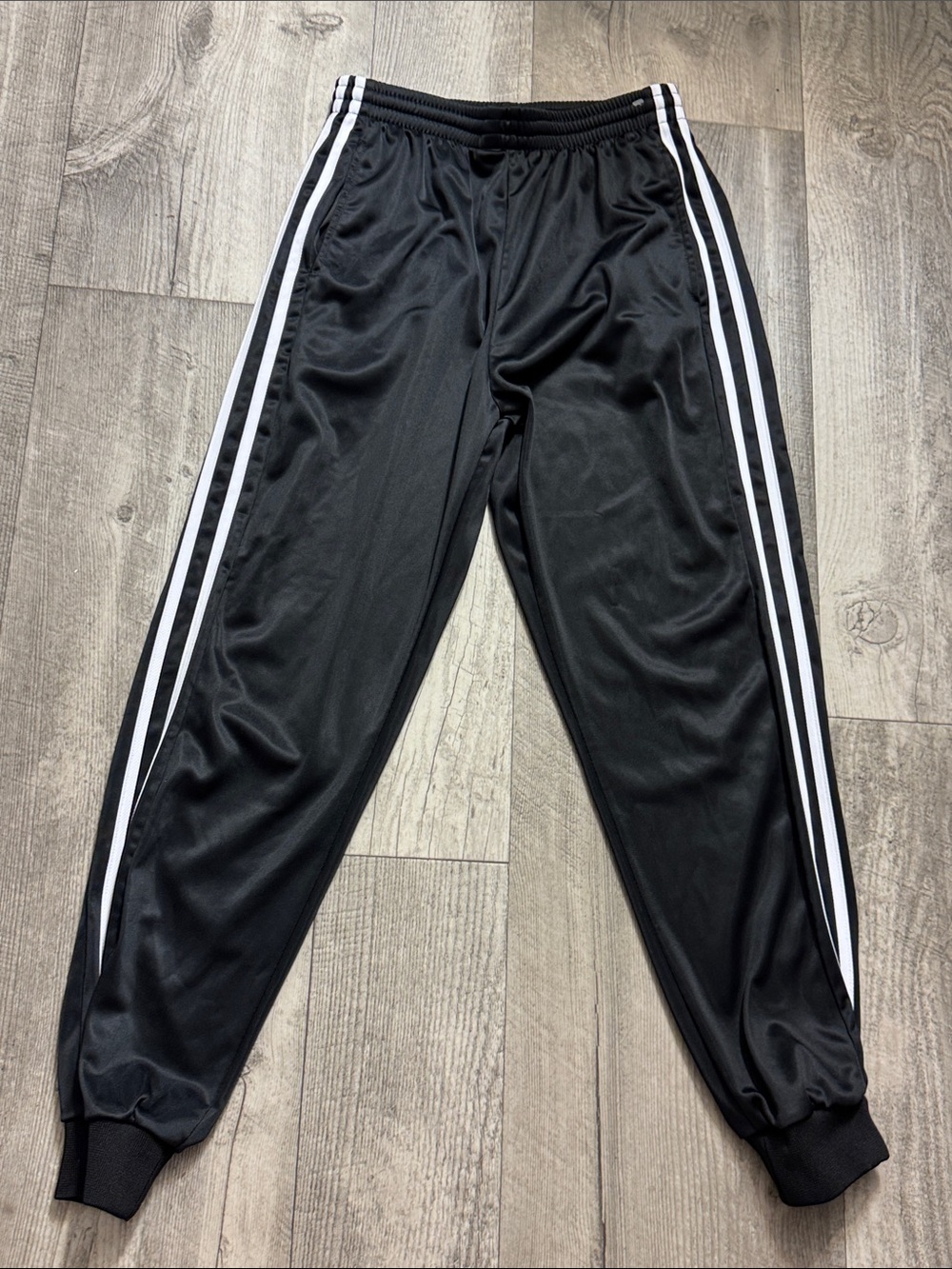 Original Deluxe Black Track Pants with White Side Stripes